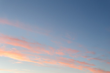 Beautiful sunset sky with pink and blue colors