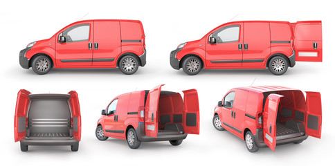 Obraz na płótnie Canvas Transport for delivery isolated on a white background. 3d illustration