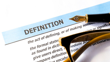 definition text focus word on white background