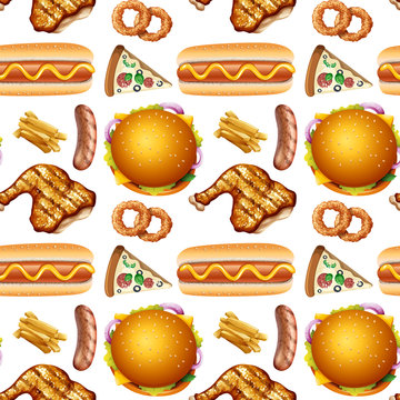 Pattern of different fast food