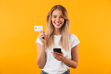 Portrait of a happy young blonde girl