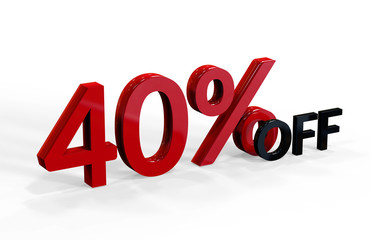 40 Percent Off, 3D Text
