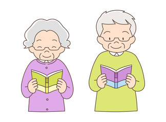 老夫婦_読書