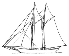 sailing ship #vector #isolated - Segelschiff Backbord