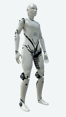 Artificial robot man model. 3d rendering