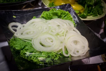 Vegetable salad on plastic wrap for buffet line in wedding party. © wandee007