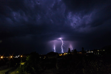 Судак. Крым. Красивое небо с молниями.