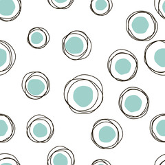 Vector sketch child round seamless soft pattern for fabric, textile, ceramic, craft, erapping