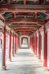 Naklejka na ściany i meble Wuhan guiyuan zen temple corridor