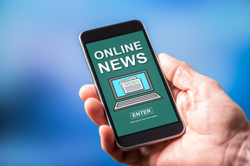 Online news concept on a smartphone