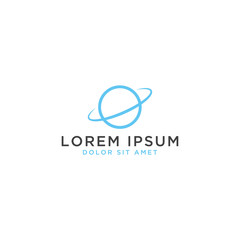 Saturn outline logo design template