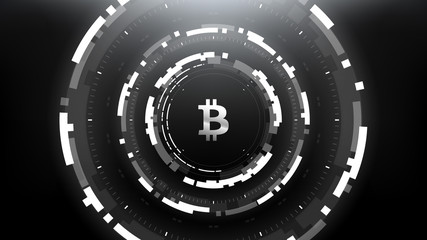 Bitcoin Futuristic Technology Vector Illustration