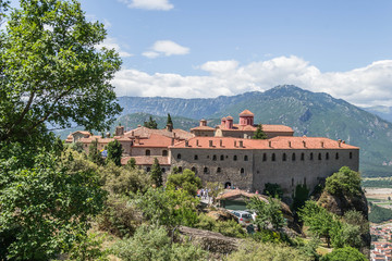 Kalambaka, Greece - June 10, 2018: A group of Orthodox monasteries Meteora, near the town of...