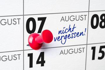 Wandkalender - 07. August