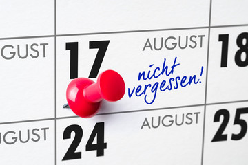 Wandkalender - 17. August