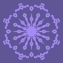 Decorative Cicle Floral Vector Shapes. Flower purple mandala. Vector illustration