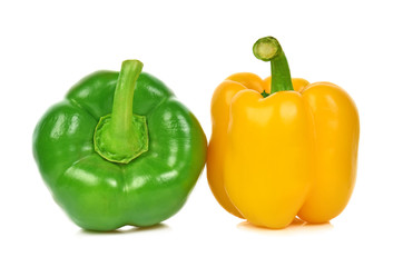 Green  and yellow sweet papers isolated on a white background
