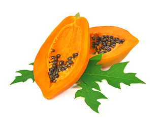 Papaya  isolated on white backgroound.
