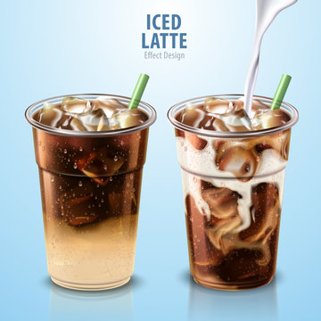 Mockup Iced Coffee Milk Plastic Cup Stock Photo 1539801122