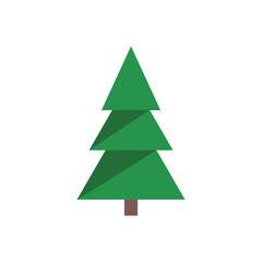 Fir tree icon isolated. Flat design