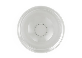 White Sphere Dish plate side view on white background. Isolated 3d render