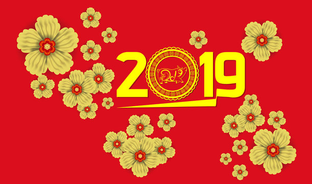 2019 Chinese New Year Paper Cutting Year of Pig Vector Design for your greetings card, flyers, invitation, posters, brochure, banners, calendar