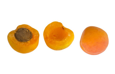 Naklejka na ściany i meble delicious ripe juicy apricots isolated