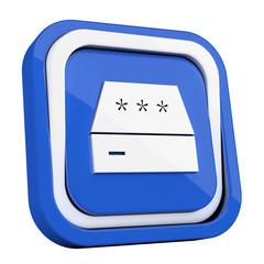 ikona plastikowa 3D niebieski kwadrat pierścień