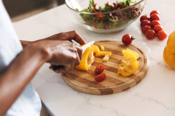 Side view of a afro american woman