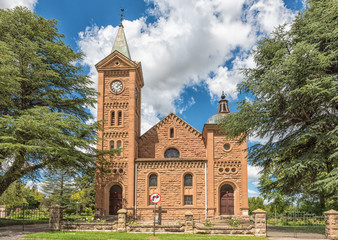 Fototapeta na wymiar Dutch Reformed Church, completed in 1907, in Ficksburg