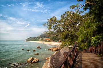 Stunning nature of Kuantan. Best Kuantan beach resorts famous for pristine nature. Coastline with...