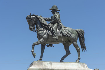 Fototapeta na wymiar Reiterdenkmal für General Guillaume Henri Dufour, Genf, Schweiz
