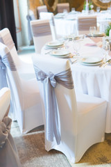 wedding chair with ribbon