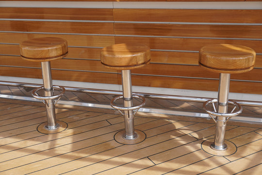 Bar stools on luxury cruise 