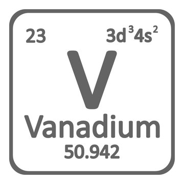 Periodic table element vanadium icon.