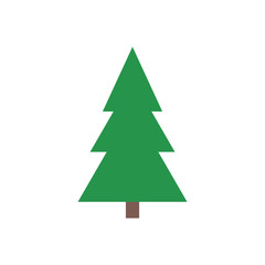 Fir tree icon isolated. Flat design