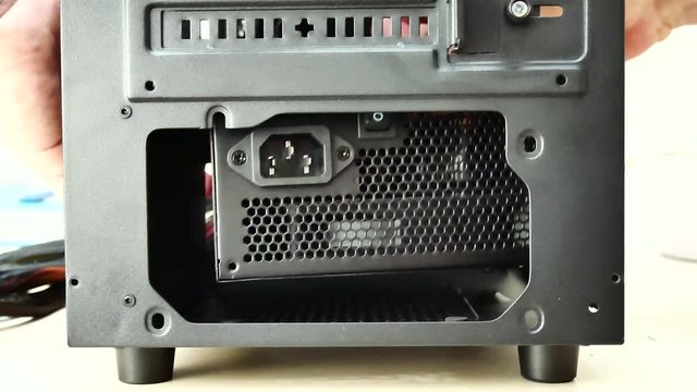 Power supply computer. Concept of computer hardware, repairing, upgrade and technology