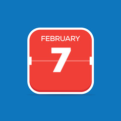 February 7 Calendar Flat Icon