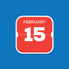 February 15 Calendar Flat Icon