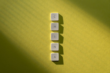 description of the word China with keyboard letters