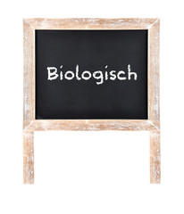 Biologisch geschrieben auf Tafel isoliert