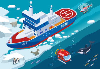 Arctic Research Isometric Illustration