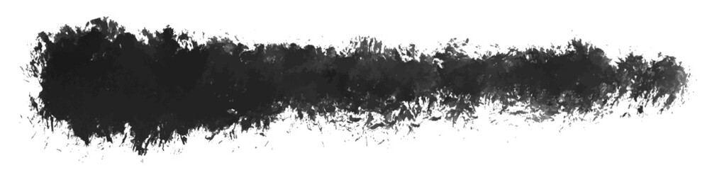 Long hand drawn isolated paintbrush stripe with dirty black color esp 10 vector illustration - obrazy, fototapety, plakaty