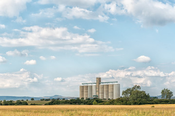 Fototapeta na wymiar Grain silos in Dewetsdorp in the Free State