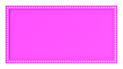 Pink marquee light board sign retro on white background. 3d rendering