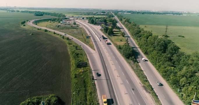 from a bird's-eye view, road junction, trail E95