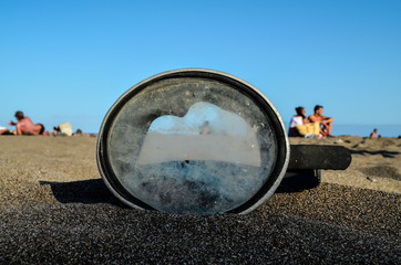 Diving Mask on the Sand Beach