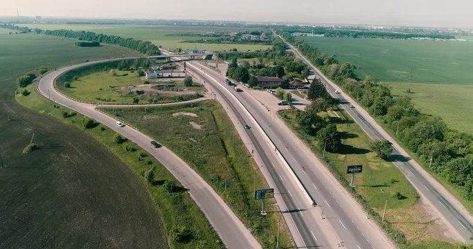from a bird's-eye view, road junction, trail E95