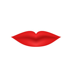 Realistic red sexy lips isolated on white background. Glamour lip icon. Woman's mouth. Vector illustration for labels of cosmetic products, beauty salons and makeup artists.