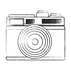 retro camera icon over white background, vector illustration